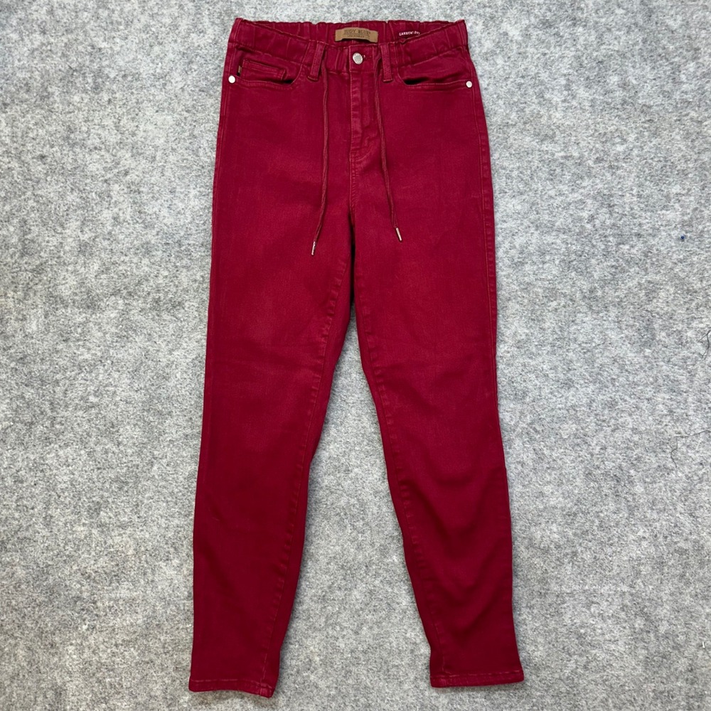 Judy Blue Skinny Jeans Women's Size 3/26 Red Drawstring Denim Pants JB88727‎